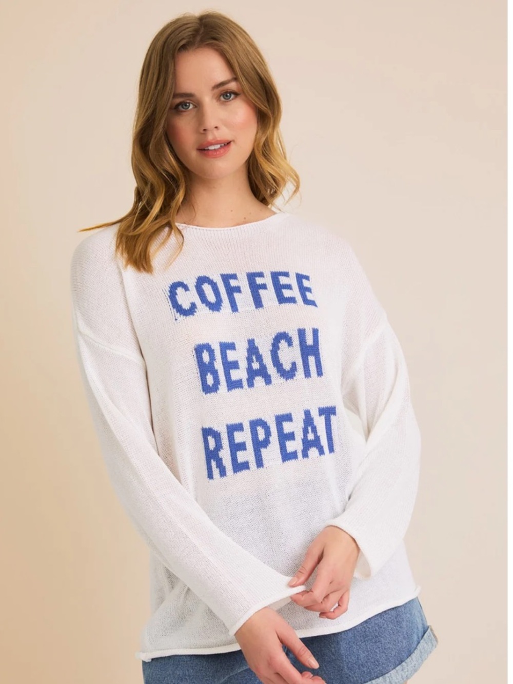 NWT! COFFEE, BEACH, REPEAT SWEATER- Large